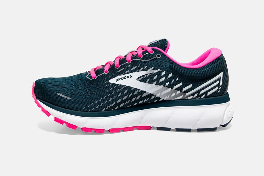 Brooks Running Shoes - Ghost 13 Road Womens - Navy/Pink - TJO-046973